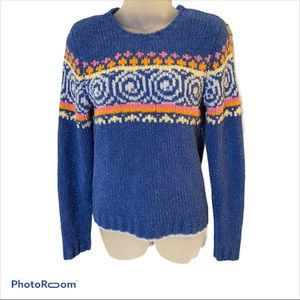🍒BLUE MULTICOLOR SWEATER SIZE SMALL